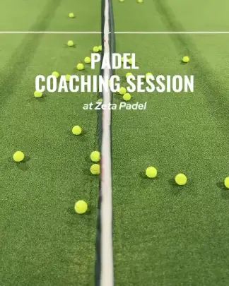 Balls spread on court for a coaching session